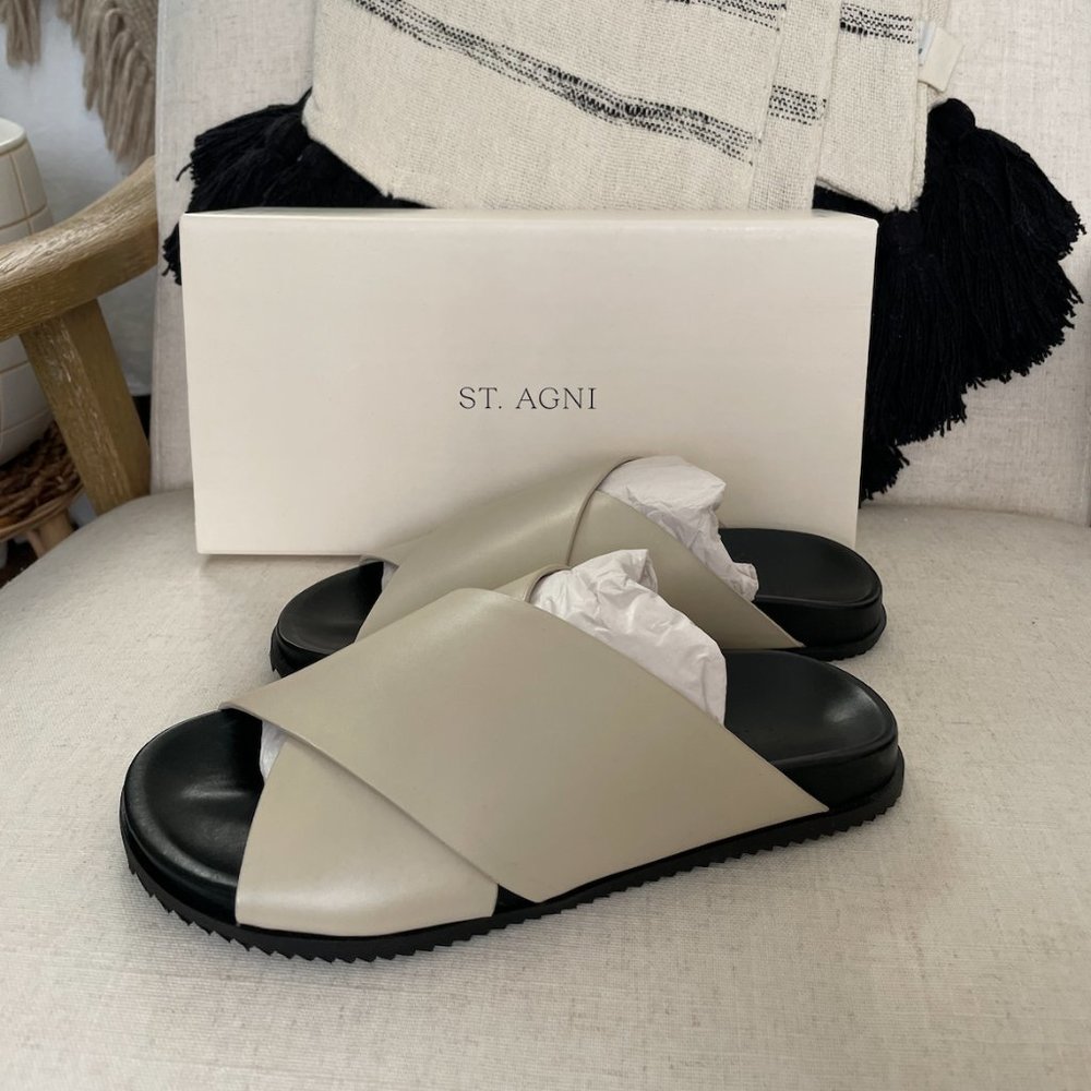 St. Agni Ecru Arne Crossover Sandal